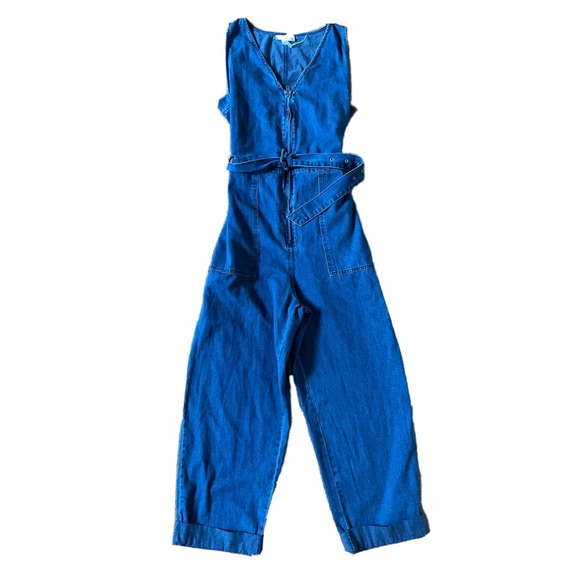 Rachel Comey x Target Blue Denim Jumpsuit Wide Leg Zip Up Belted Size 6 Blogger - Picture 6 of 8